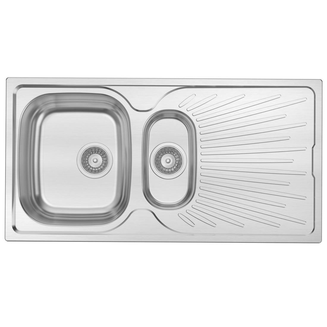 Liquida JAV15SS 1.5 Bowl Reversible Stainless Steel Kitchen Sink & W03CH Tap