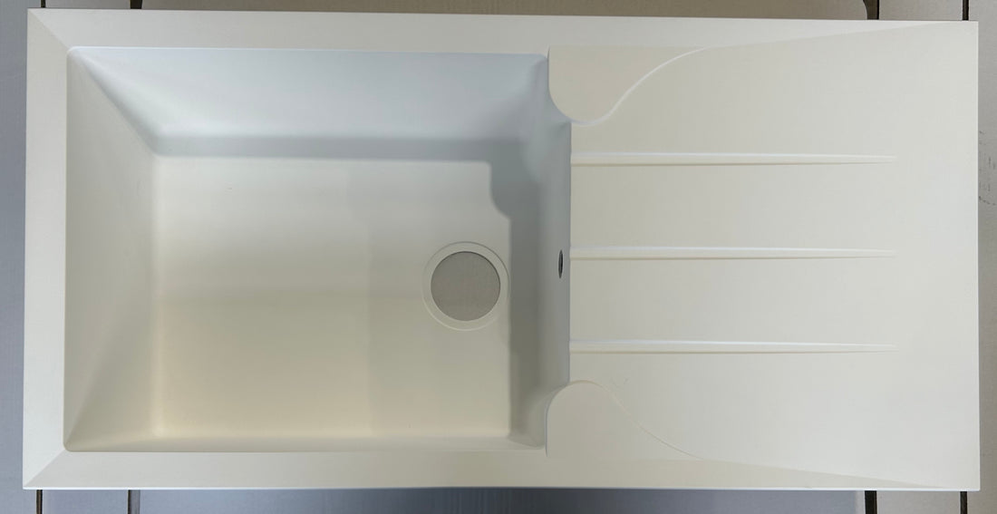 Liquida LP10WH 1.0 Bowl Composite Reversible White Kitchen Sink - GRADED