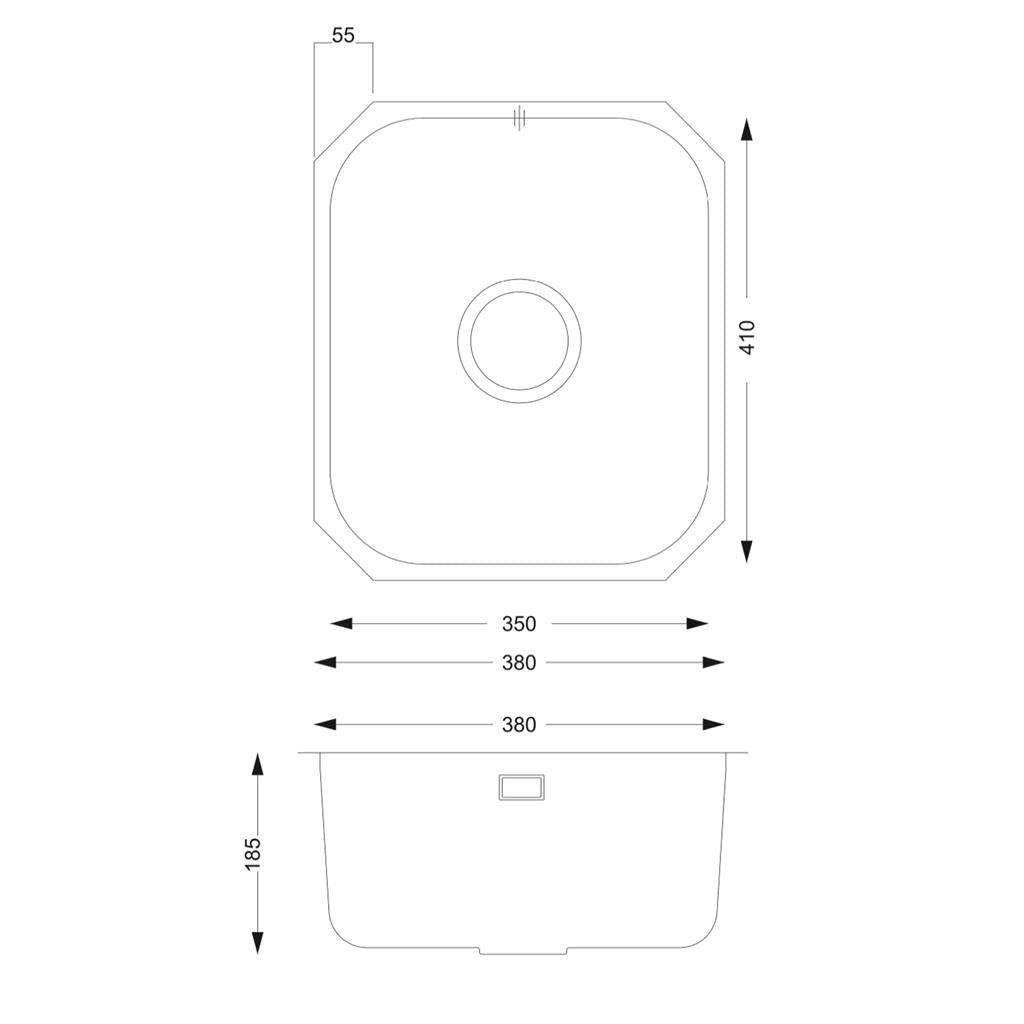 Liquida K1006SS 1.0 Bowl Reversible Undermount Stainless Steel Kitchen Sink