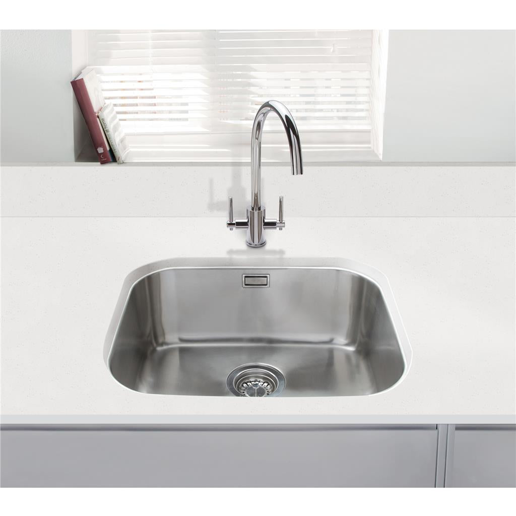 Liquida K1009SS 1.0 Bowl Reversible Undermount Stainless Steel Kitchen Sink