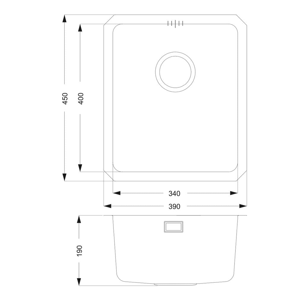 Liquida K1023SS 1.0 Bowl Reversible Undermount Stainless Steel Kitchen Sink