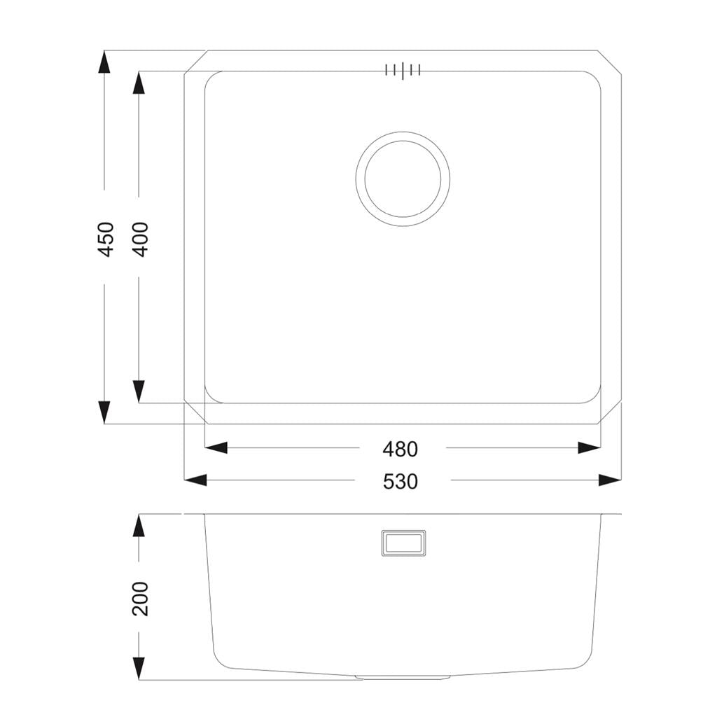 Liquida K0124SS 1.0 Bowl Reversible Undermount Stainless Steel Kitchen Sink