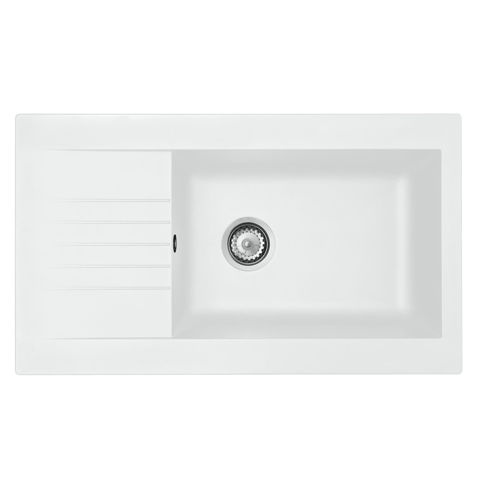 Liquida KAV860WH 1.0 Bowl White Composite Reversible Kitchen Sink - GRADED