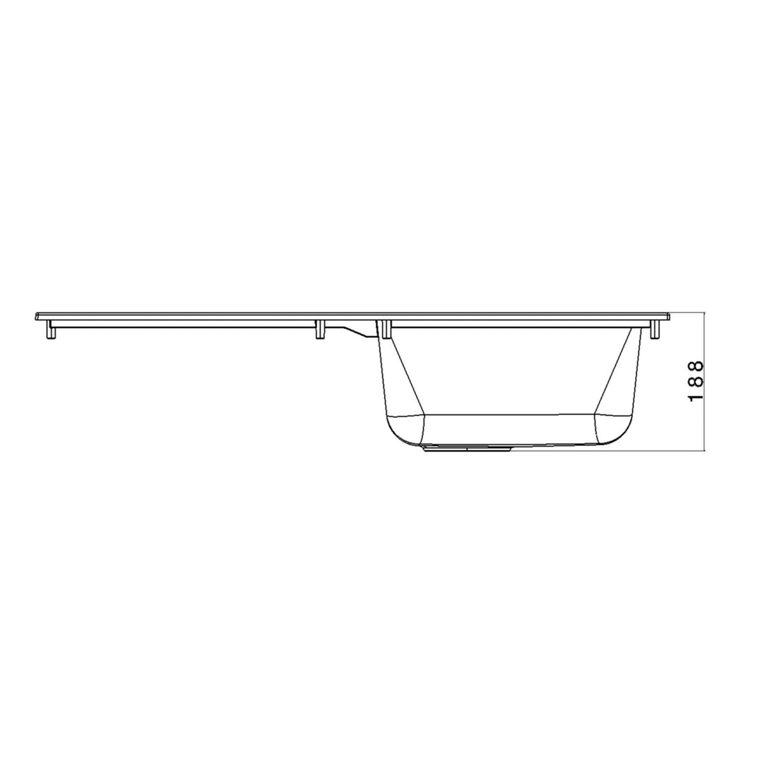 Liquida KAVL860BL 1.0 Bowl Composite Reversible Black Kitchen Sink And Waste Kit