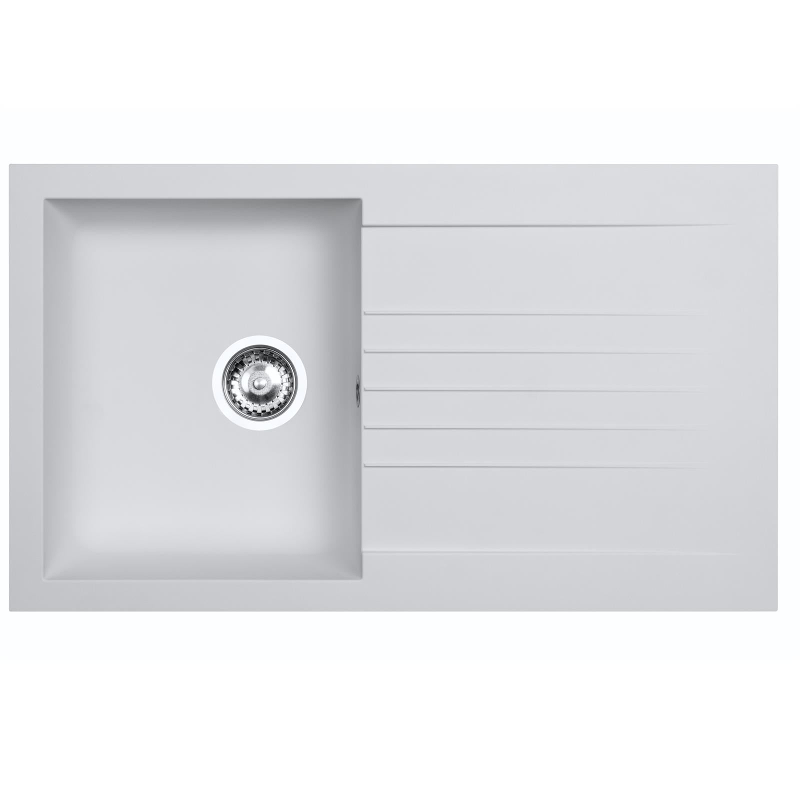 Liquida KAVL860WH 1.0 Bowl Composite Reversible White Kitchen Sink - GRADED