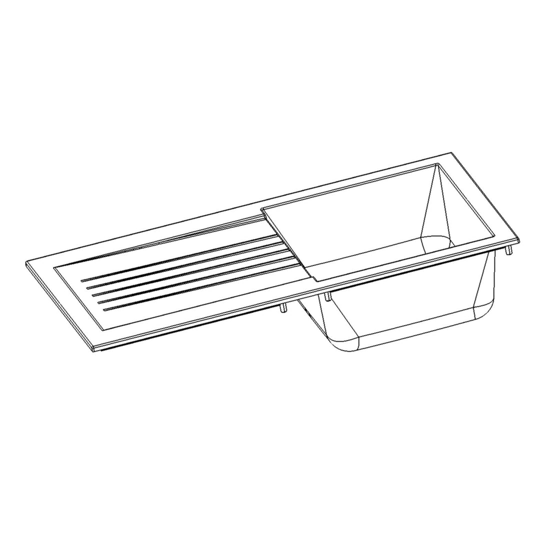 Liquida KAVL860WH 1.0 Bowl Composite Reversible White Kitchen Sink - GRADED