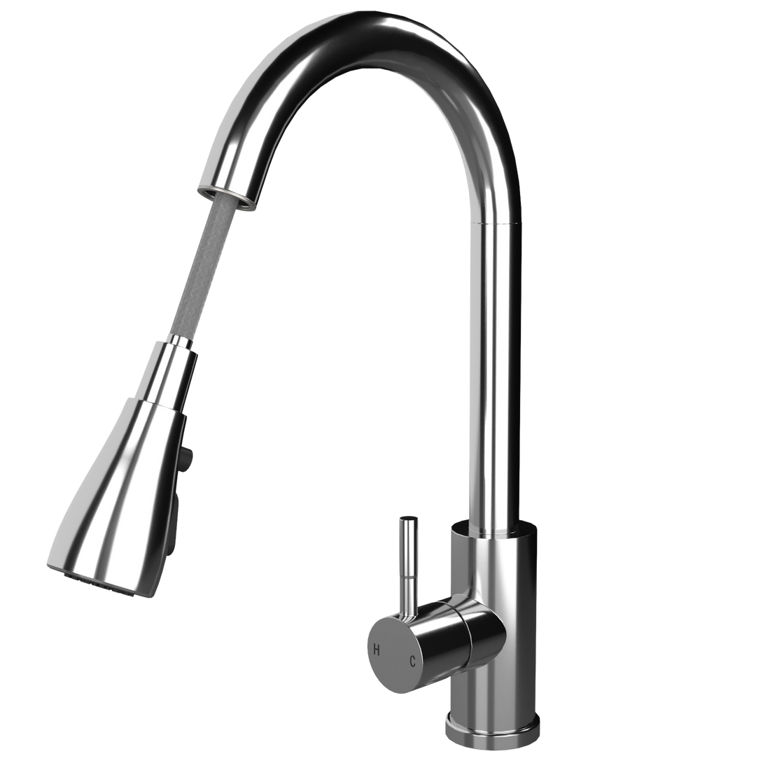 Liquida KAVL860BL 1.0 Bowl Composite Black Kitchen Sink And KPO11CH Chrome Tap