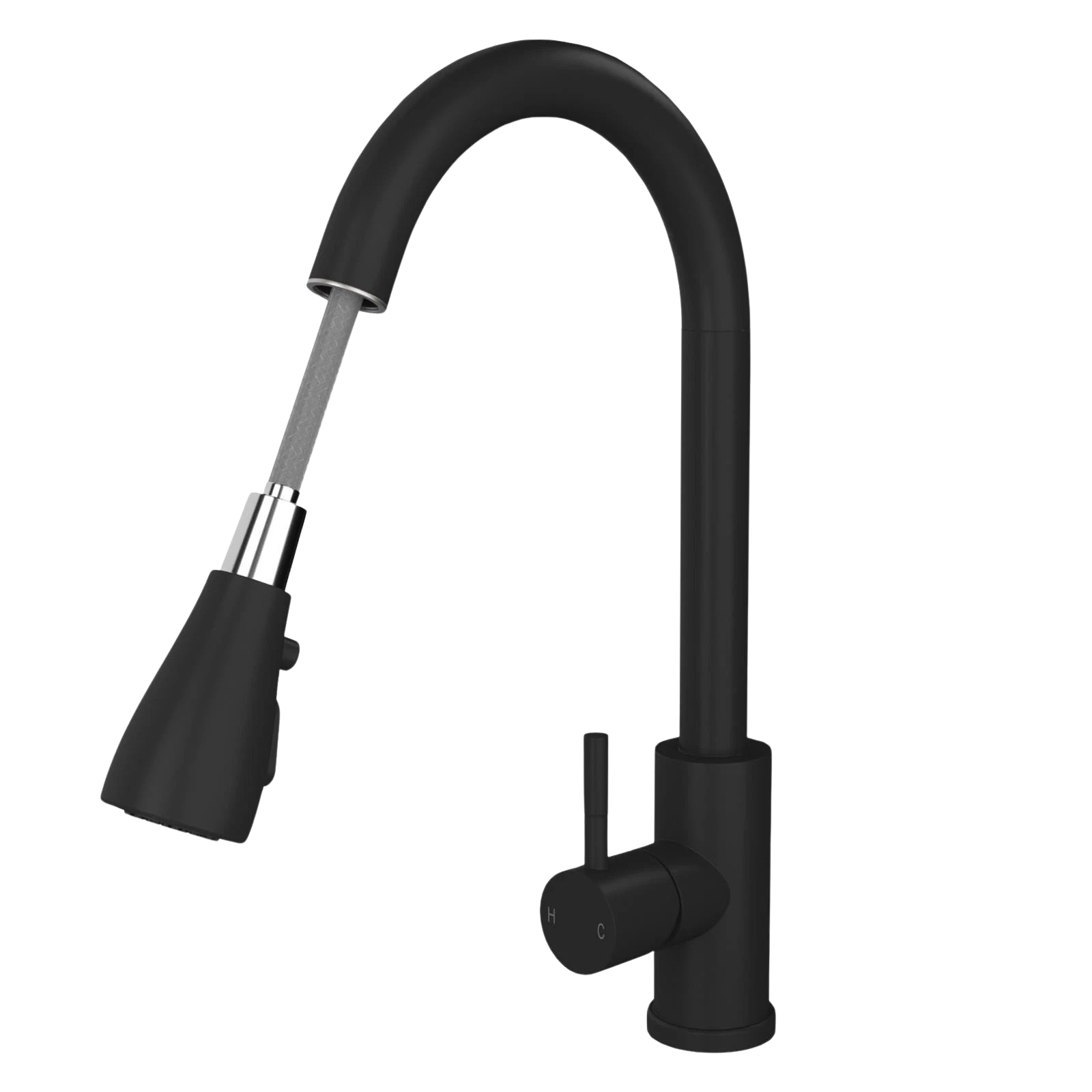 Liquida KAVL860BL 1.0 Bowl Composite Black Kitchen Sink And KPO11MB Black Tap