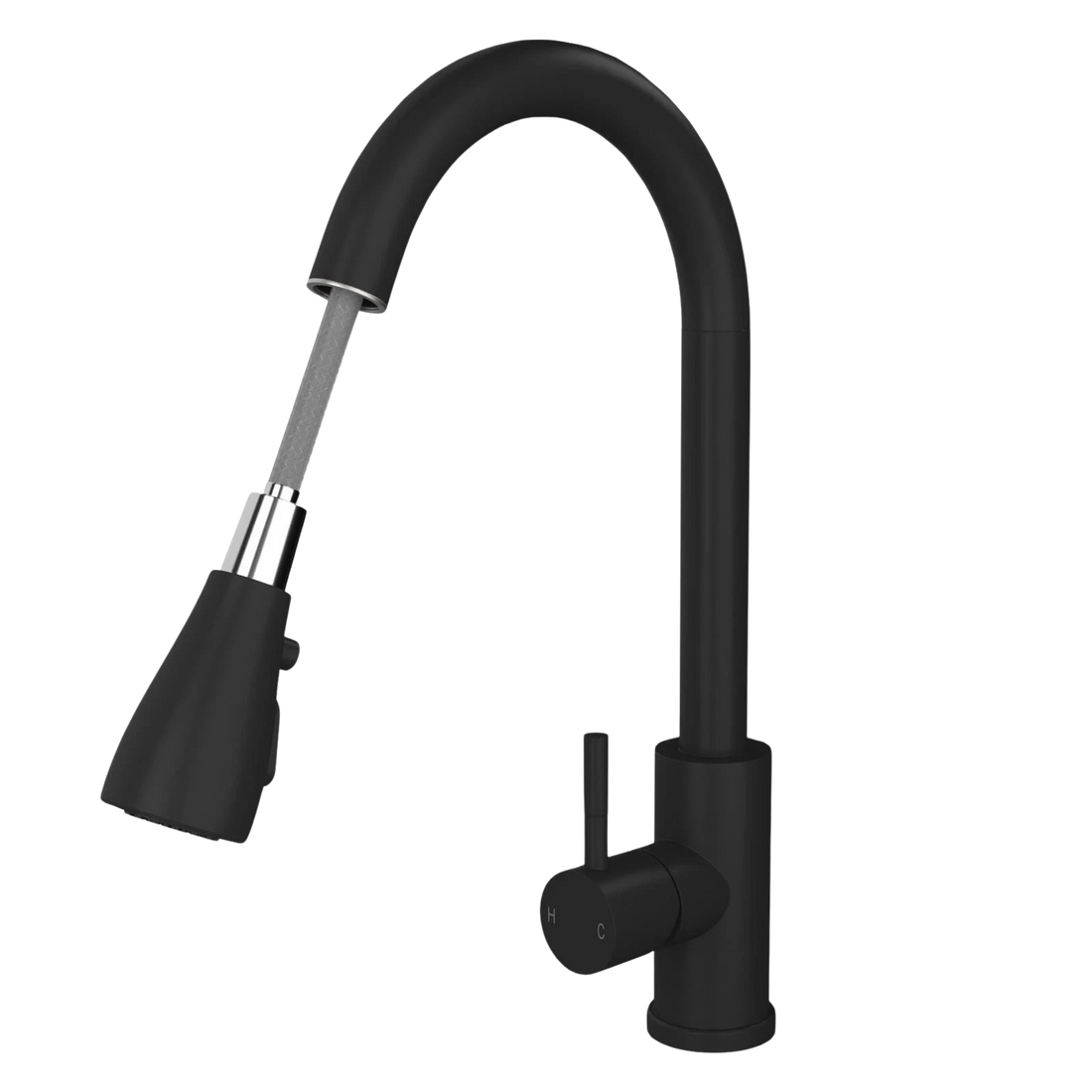 Liquida KAVL860BL 1.0 Bowl Composite Black Kitchen Sink And KPO11MB Black Tap