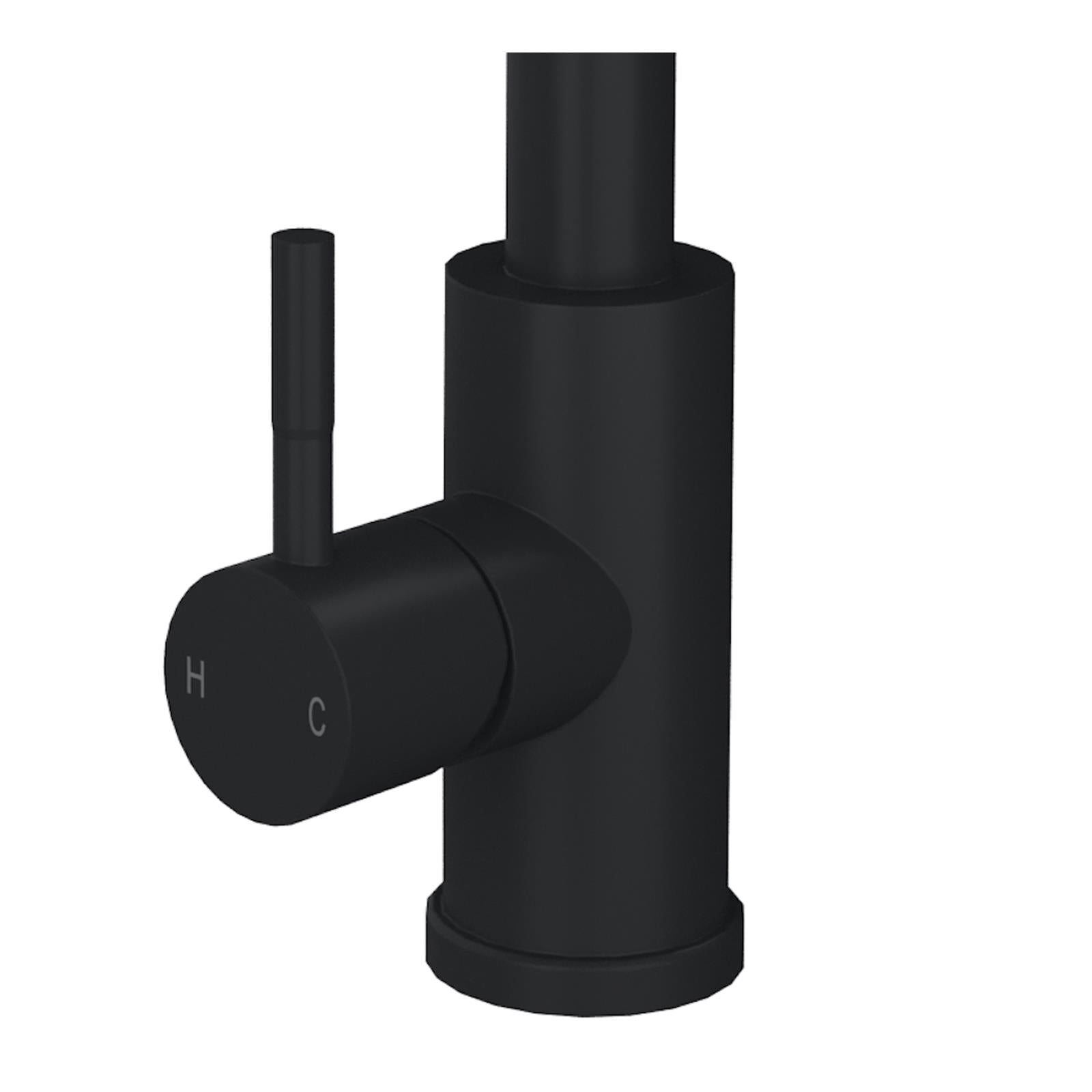 Liquida CU10BL 1.0 Bowl Black Kitchen Sink With KPO11MB Black Pull Out Tap