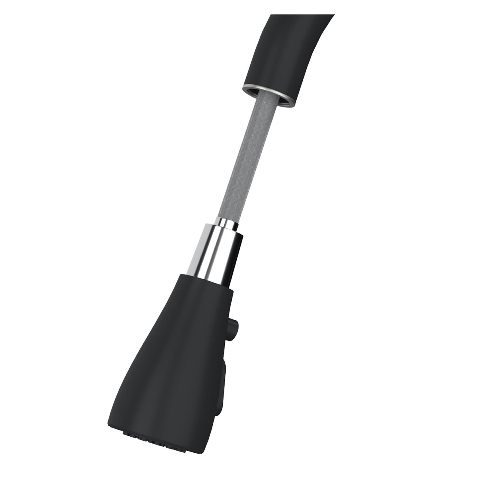 Liquida CU10BL 1.0 Bowl Black Kitchen Sink With KPO11MB Black Pull Out Tap