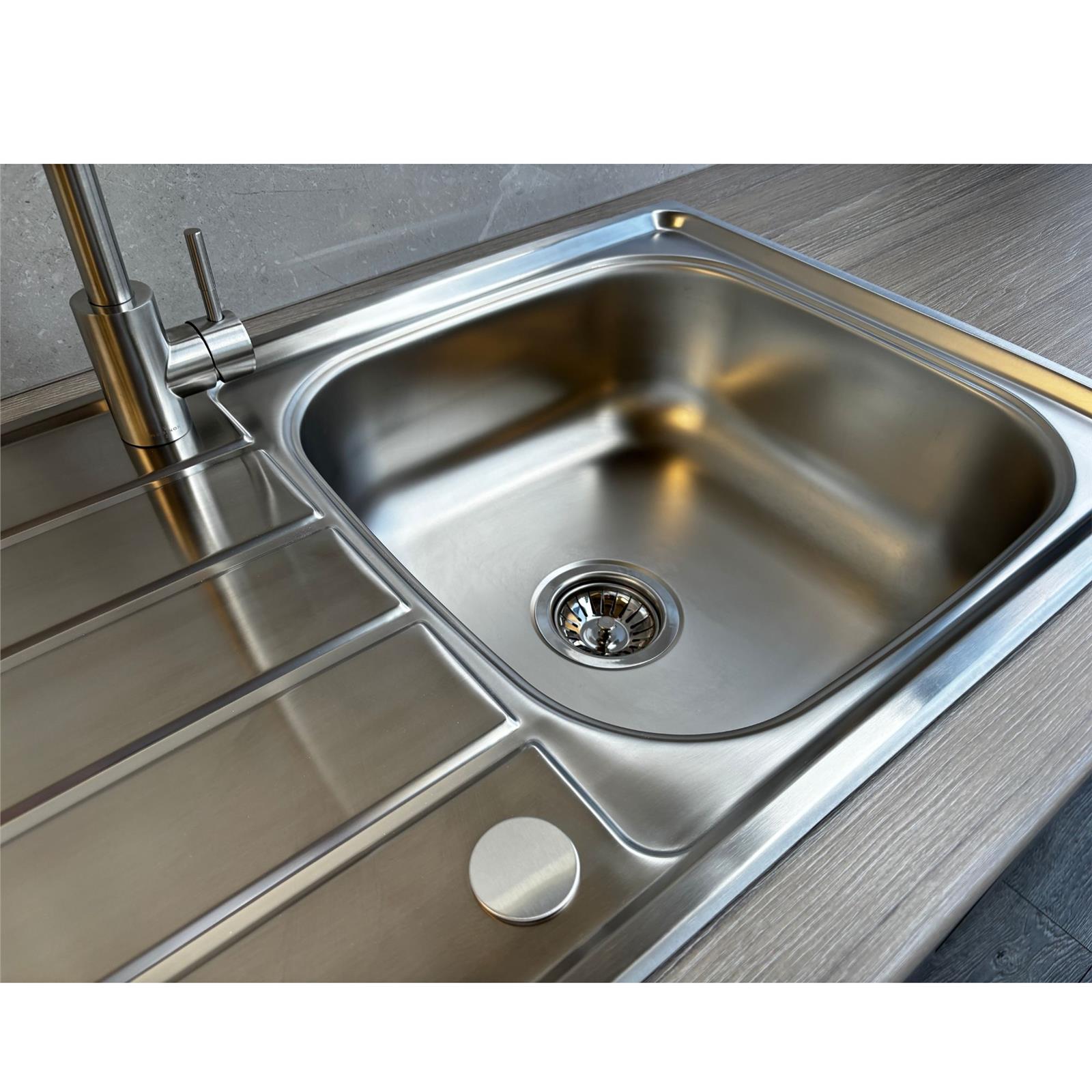 Liquida KS100SS 1.0 Bowl Reversible Inset Stainless Steel Kitchen Sink