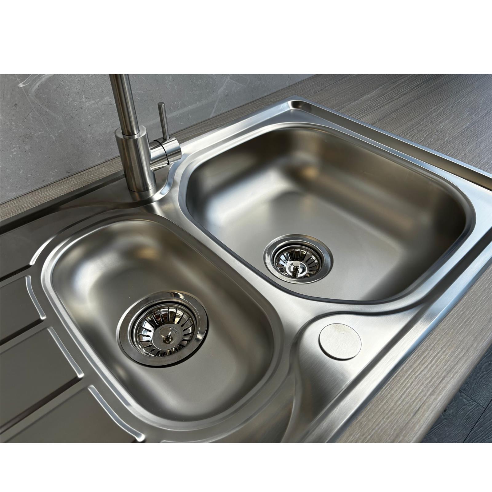 Liquida KS150SS 1.5 Bowl Reversible Inset Stainless Steel Kitchen Sink