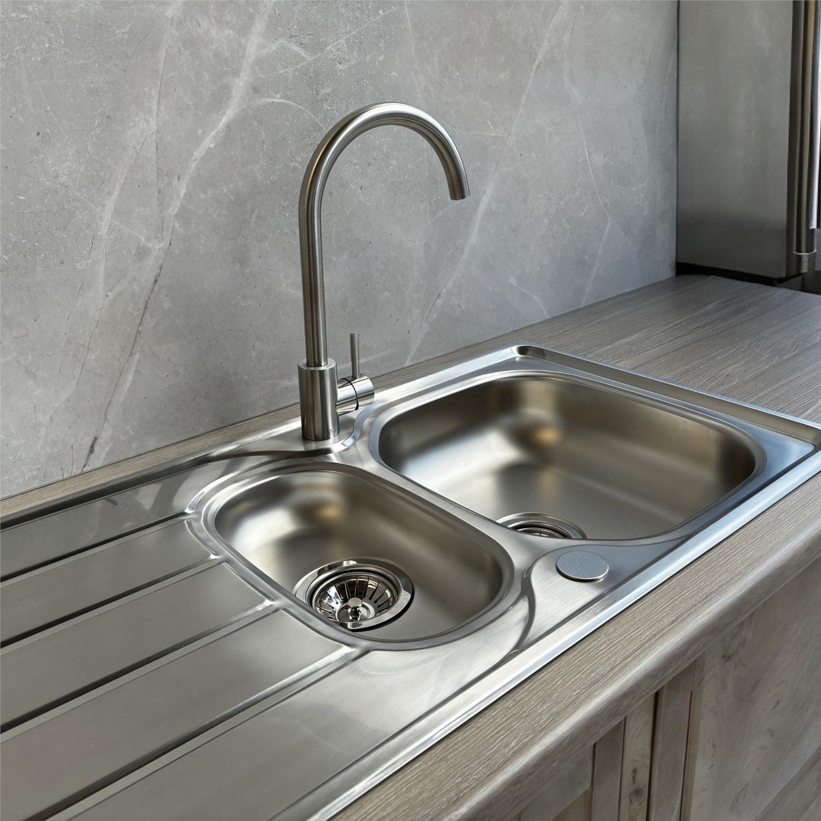 Liquida KS150SS 1.5 Bowl Reversible Inset Stainless Steel Kitchen Sink