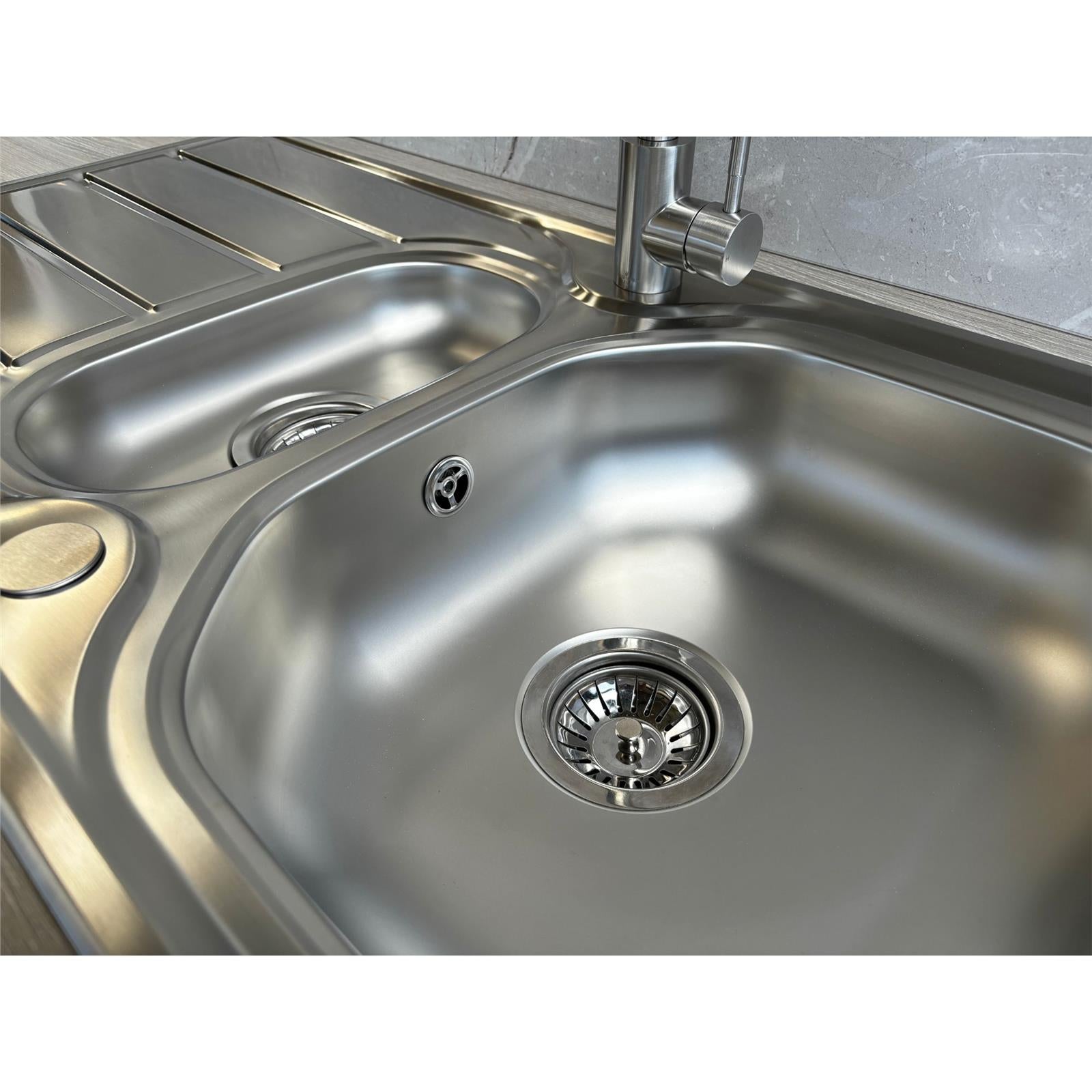 Liquida KS150SS 1.5 Bowl Reversible Inset Stainless Steel Kitchen Sink