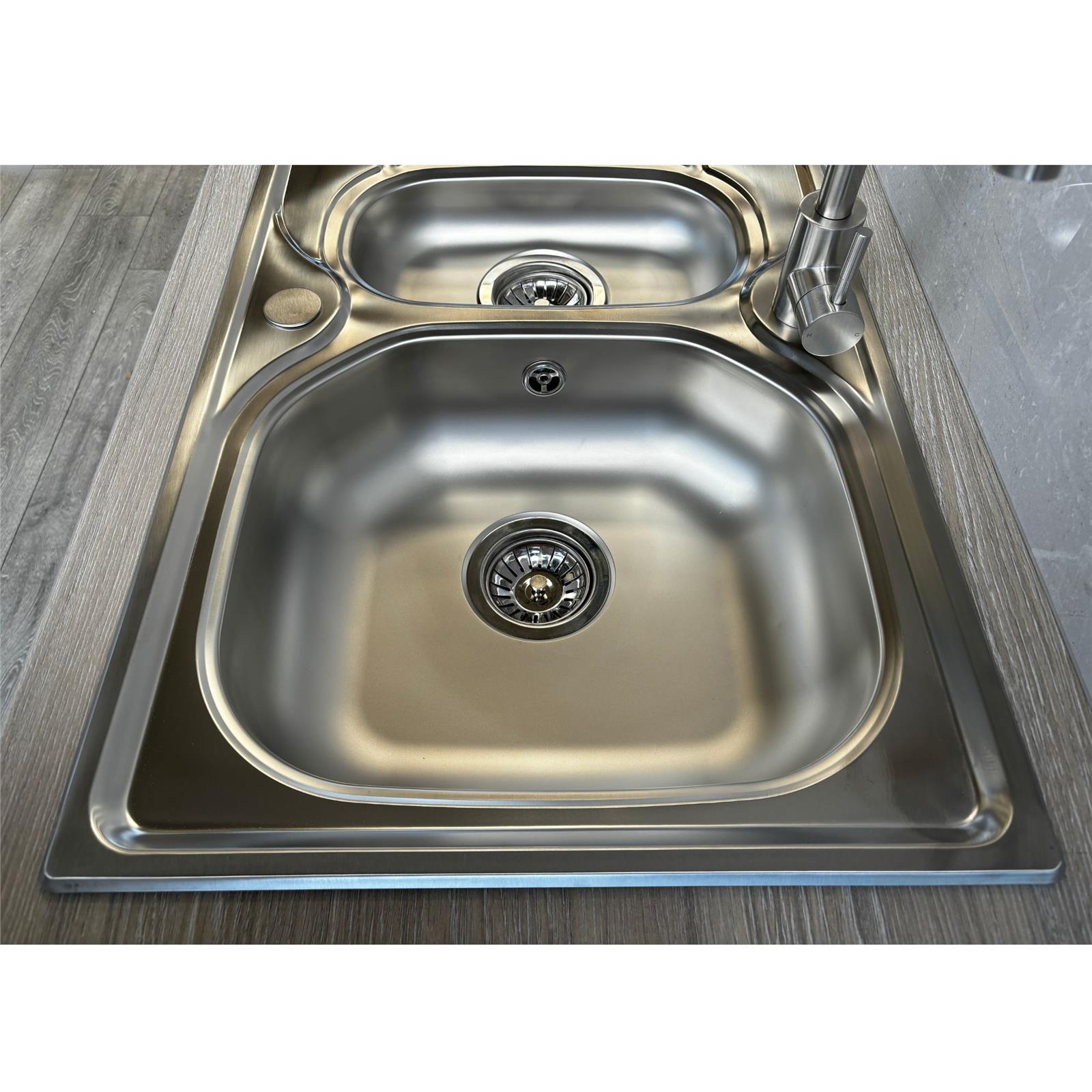 Liquida KS150SS 1.5 Bowl Reversible Inset Stainless Steel Kitchen Sink