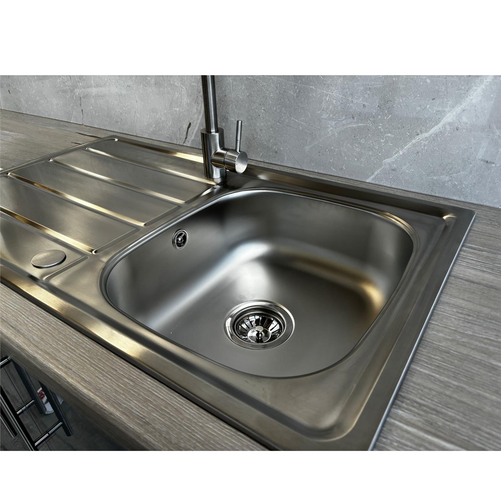 Liquida KS860SS 1.0 Bowl Reversible Inset Stainless Steel Kitchen Sink