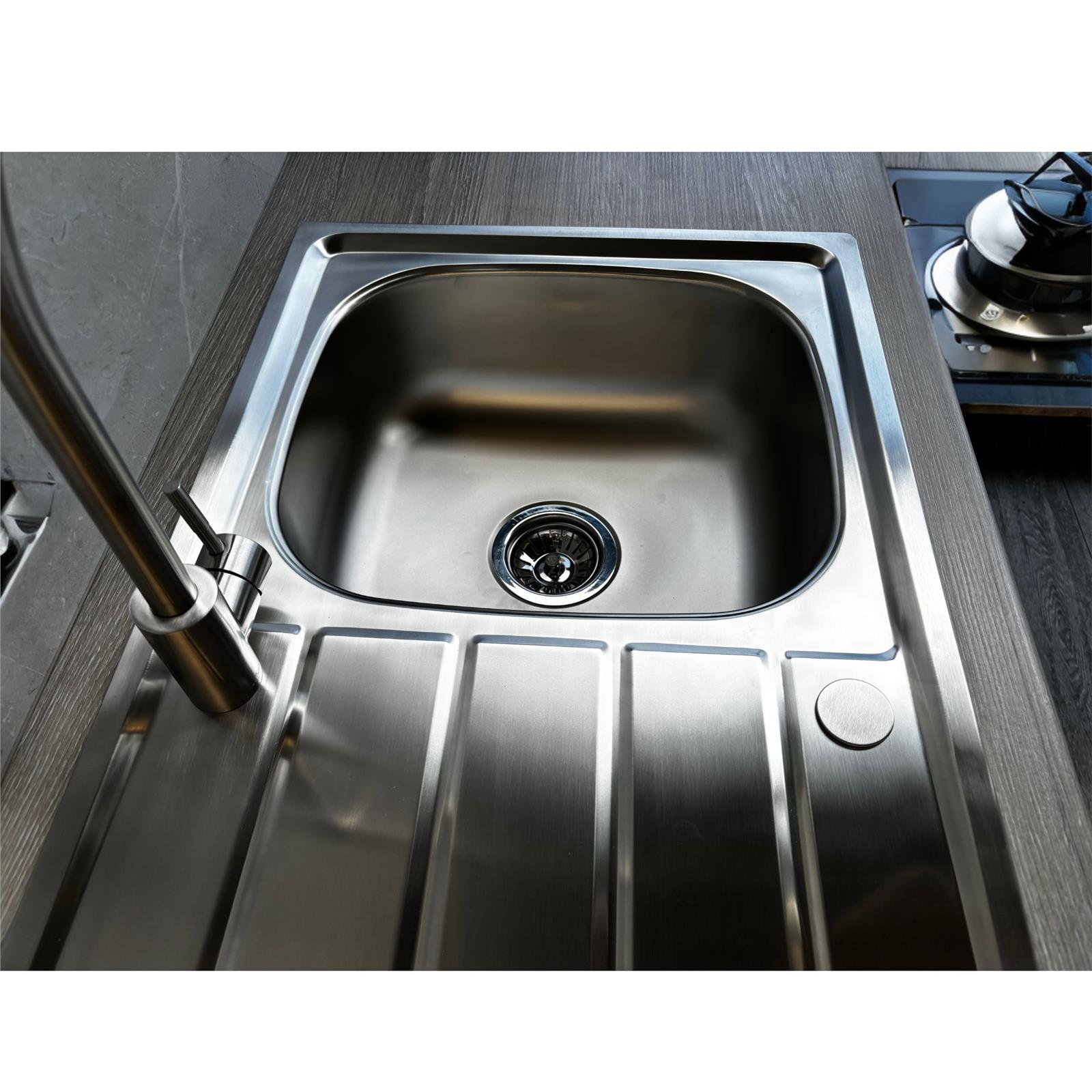 Liquida KS860SS 1.0 Bowl Reversible Inset Stainless Steel Kitchen Sink