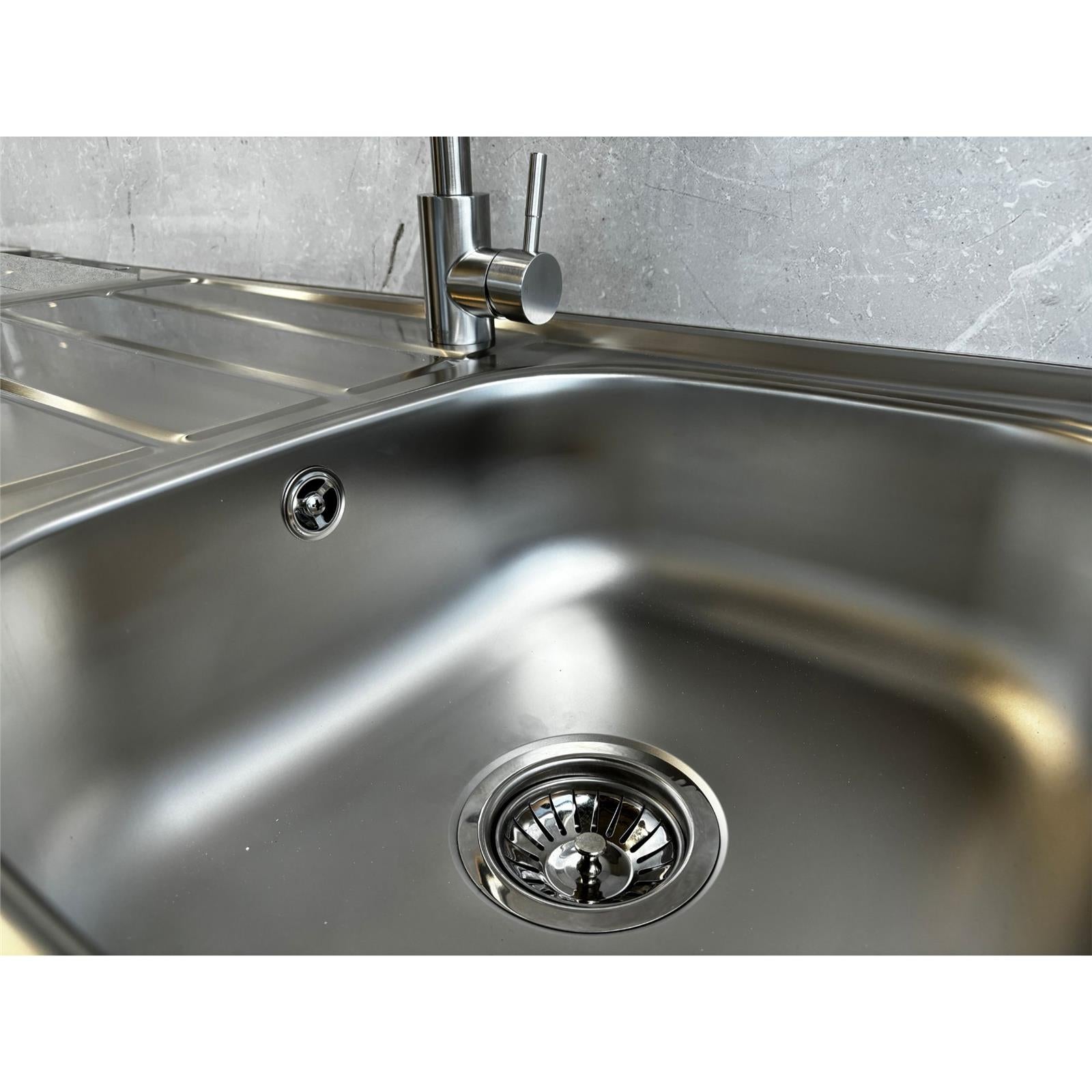Liquida KS860SS 1.0 Bowl Reversible Inset Stainless Steel Kitchen Sink