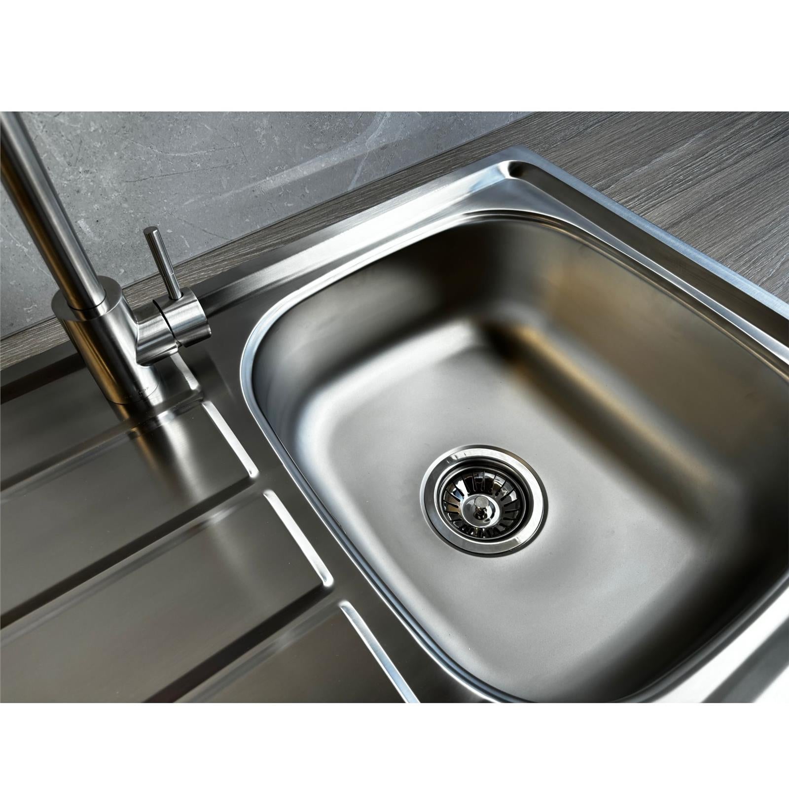 Liquida KS860SS 1.0 Bowl Reversible Inset Stainless Steel Kitchen Sink