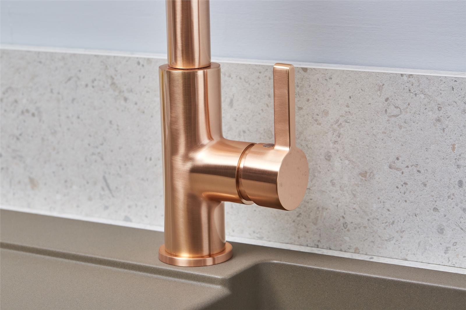 Liquida W25RG 360 Degree Swivel Spout Rose Gold Kitchen Mixer Tap