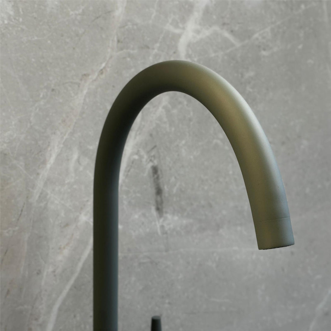 Liquida LB01GM Swan Neck Twin Lever Brushed Steel & Gun Metal Kitchen Mixer Tap