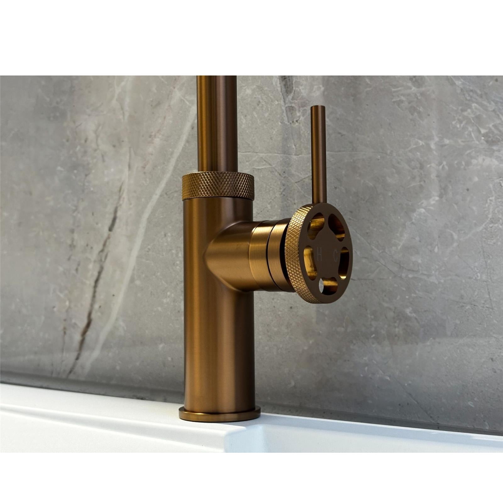 Liquida LB416CP Industrial Style Single Lever Copper Kitchen Mixer Tap