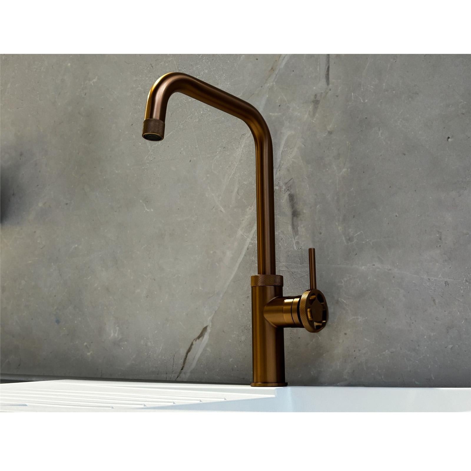 Liquida LB416CP Industrial Style Single Lever Copper Kitchen Mixer Tap