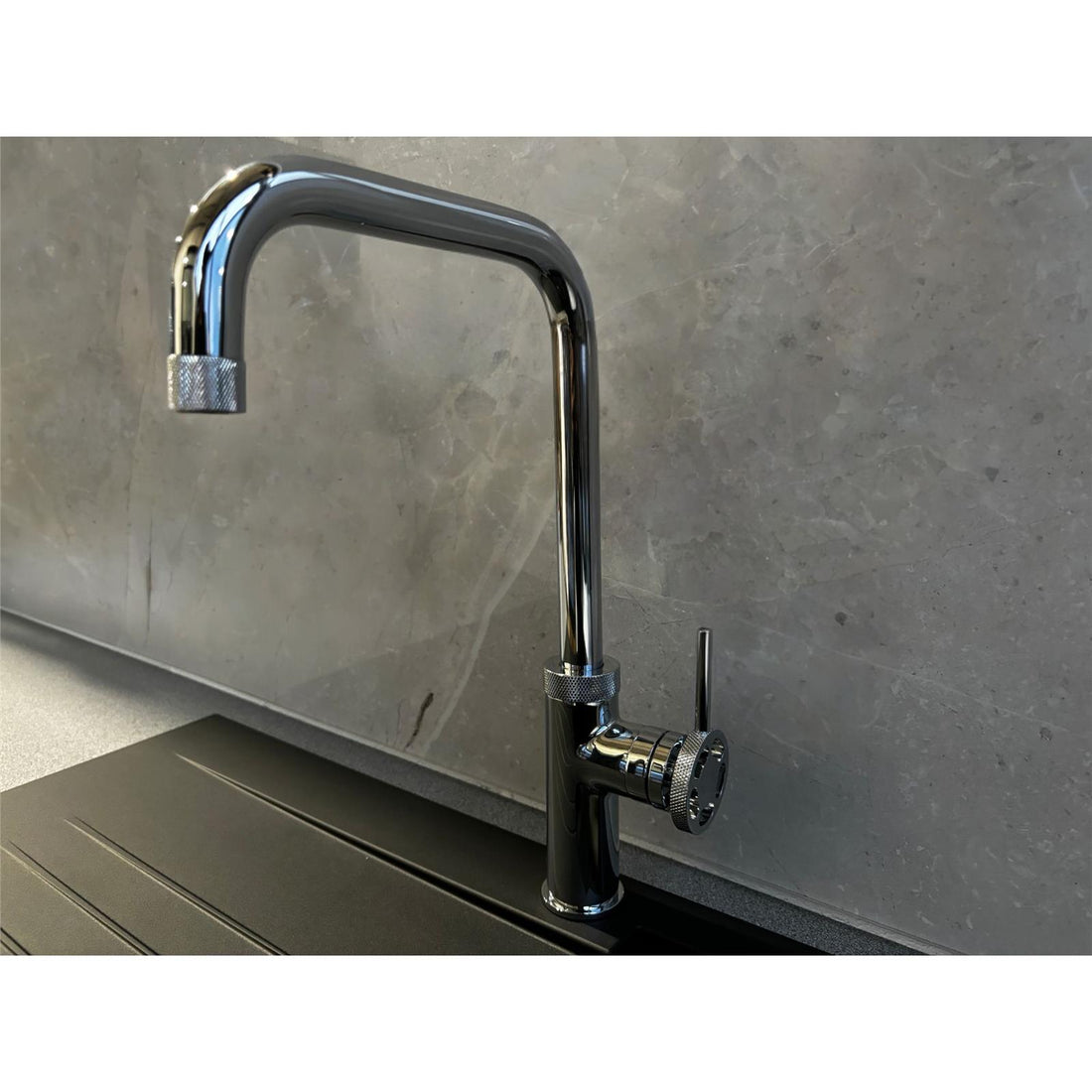 Liquida LB417CH Industrial Style Single Lever Chrome Kitchen Mixer Tap