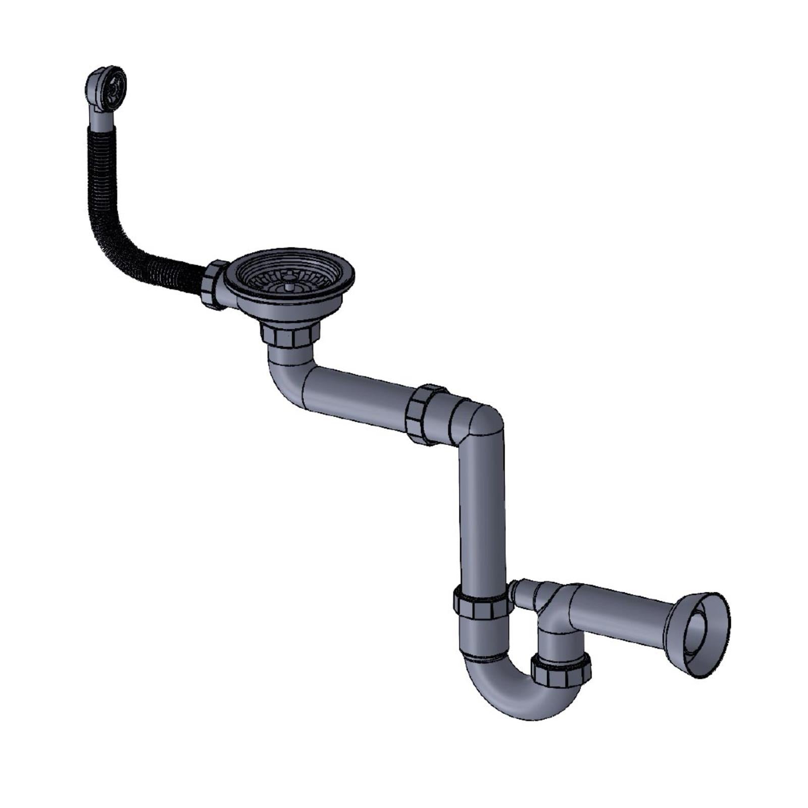 Liquida LBN860BL 1.0 Bowl Black Granite Reversible Kitchen Sink With Waste