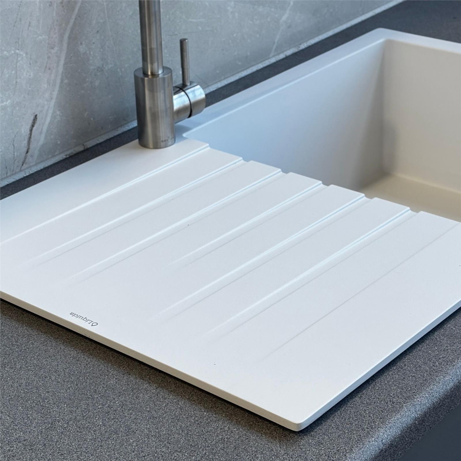 Liquida LBN860WH 1.0 Bowl White Granite Reversible Kitchen Sink With Waste