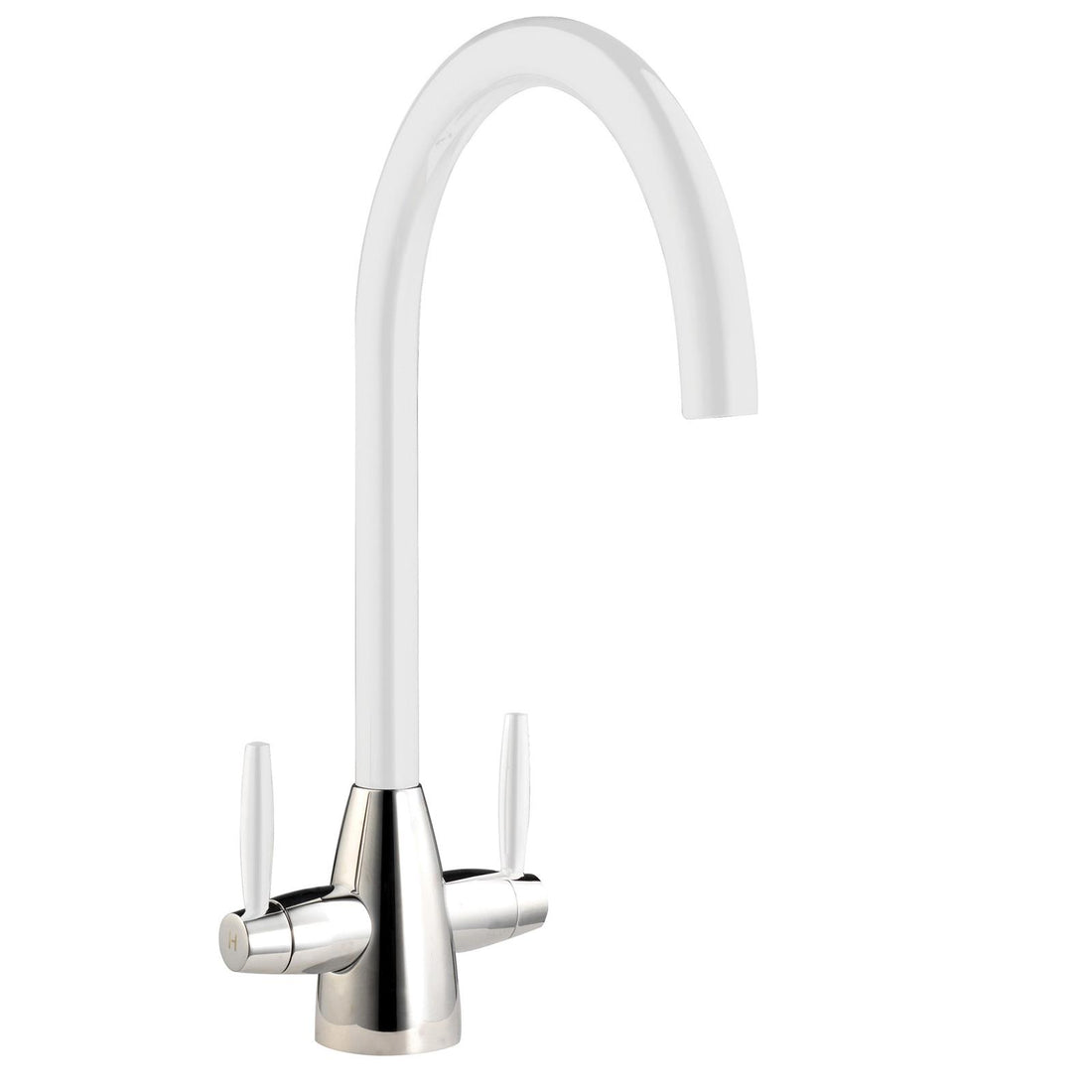 Liquida CMP15WH 1.5 Bowl White Kitchen Sink With LC02WH White Mixer Tap