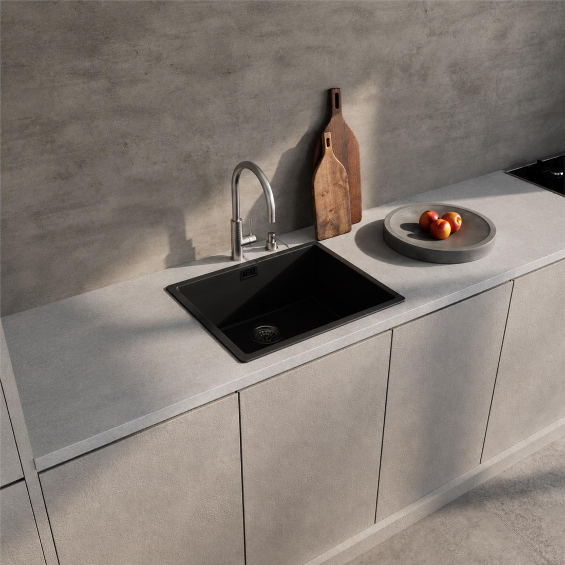 Liquida LD5040BL 1.0 Bowl Black Premium Bio Composite Kitchen Sink  550 x 450mm
