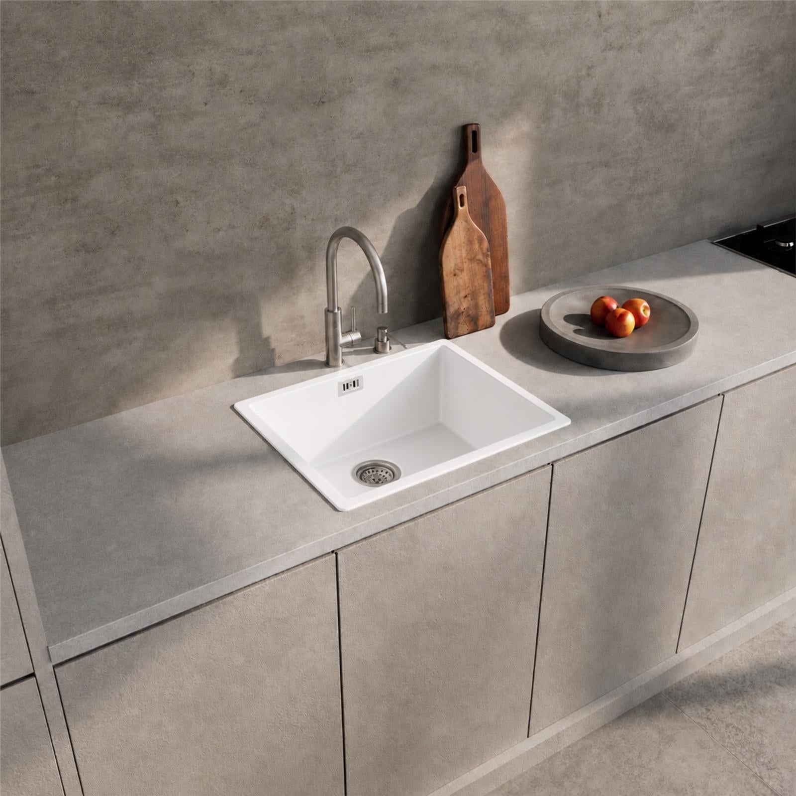 Liquida LD5040WH 1.0 Bowl White Premium Bio Composite Kitchen Sink  550 x 450mm