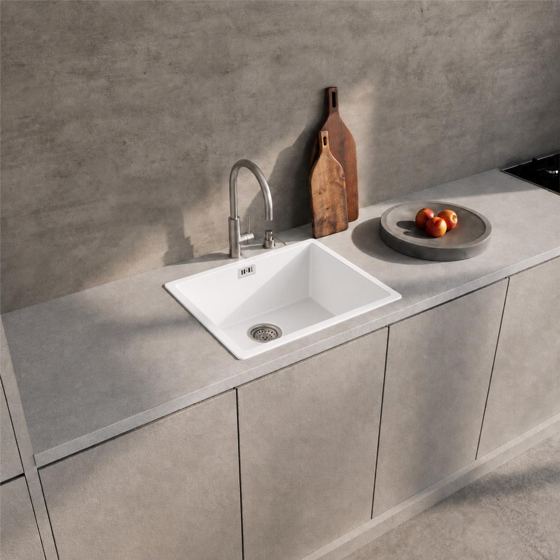 Liquida LD5040WH 1.0 Bowl White Premium Bio Composite Kitchen Sink  550 x 450mm
