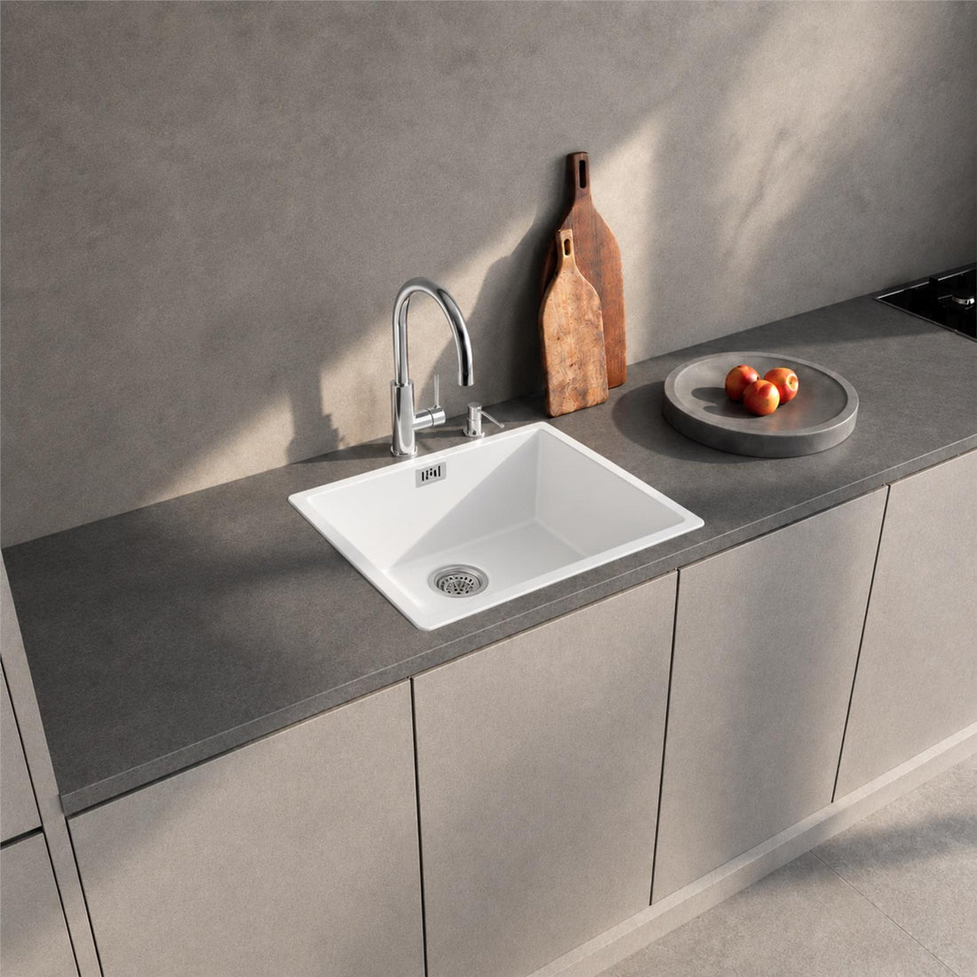 Liquida LD5040WH 1.0 Bowl White Premium Bio Composite Kitchen Sink  550 x 450mm