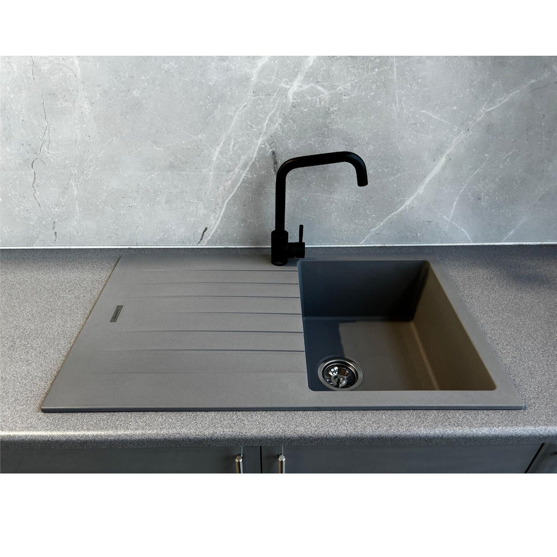 Liquida LG860GR 1.0 Bowl Granite Reversible Inset Compact Grey Kitchen Sink