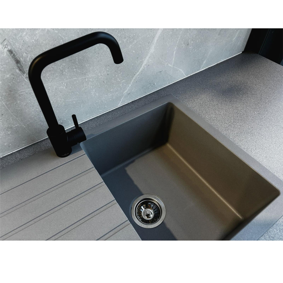 Liquida LG860GR 1.0 Bowl Granite Reversible Inset Compact Grey Kitchen Sink