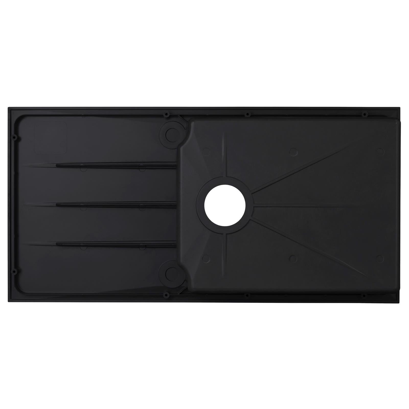 Liquida LP10BL 1.0 Bowl Composite Reversible Inset Black Kitchen Sink With Waste