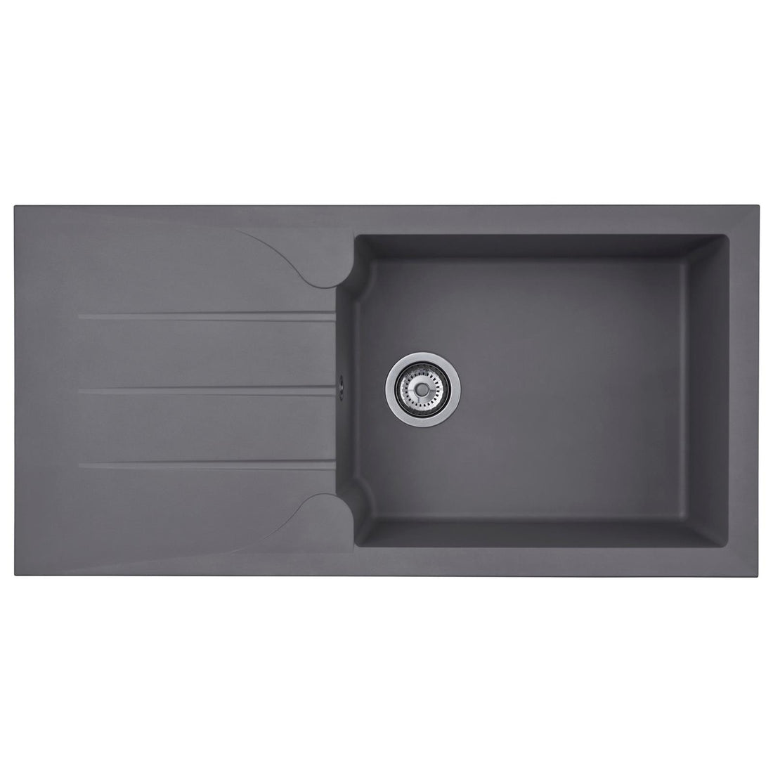 Liquida LP10GR 1 Bowl Composite Reversible Inset Grey Kitchen Sink - GRADED