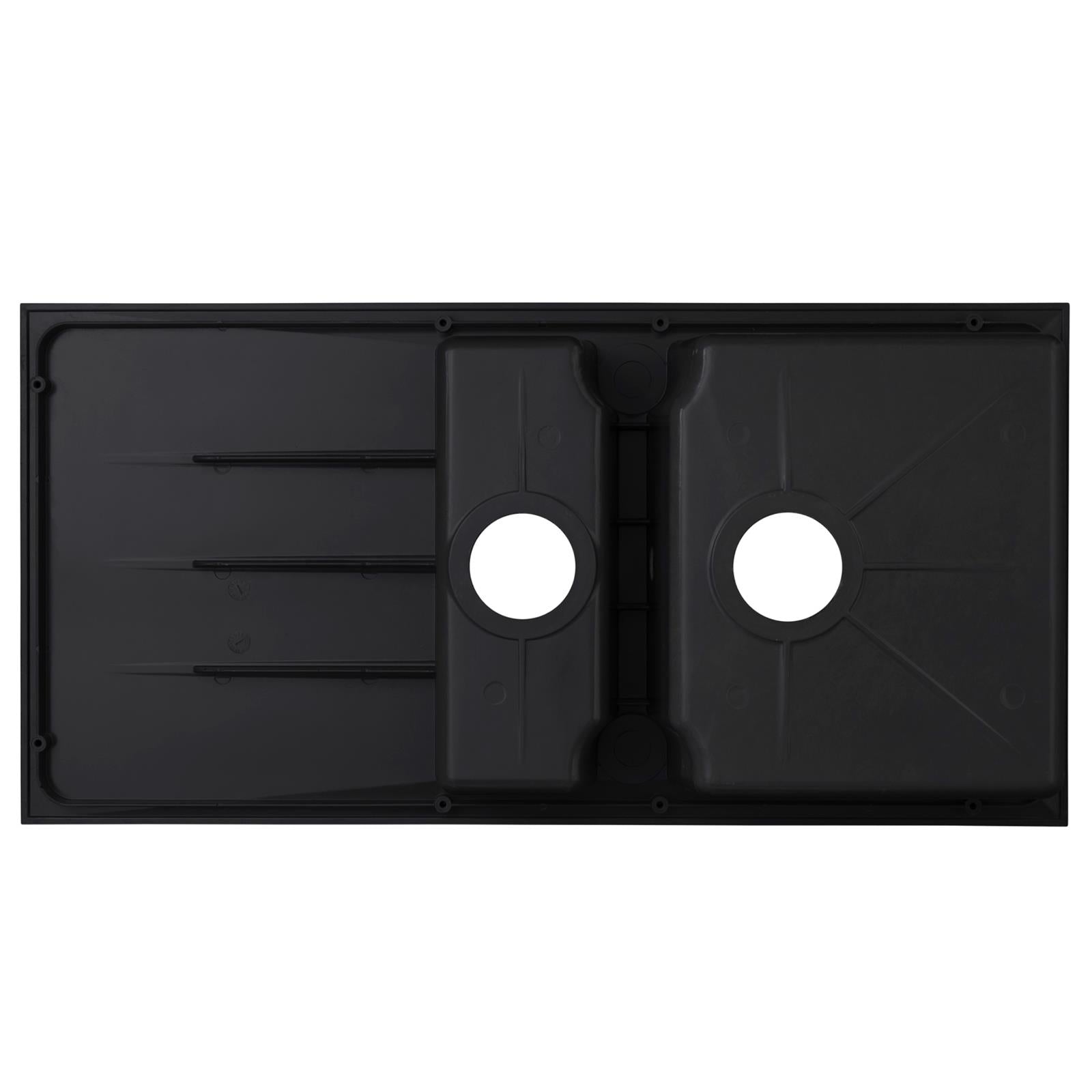 Liquida LP15BL 1.5 Bowl Composite Reversible Inset Black Kitchen Sink - GRADED