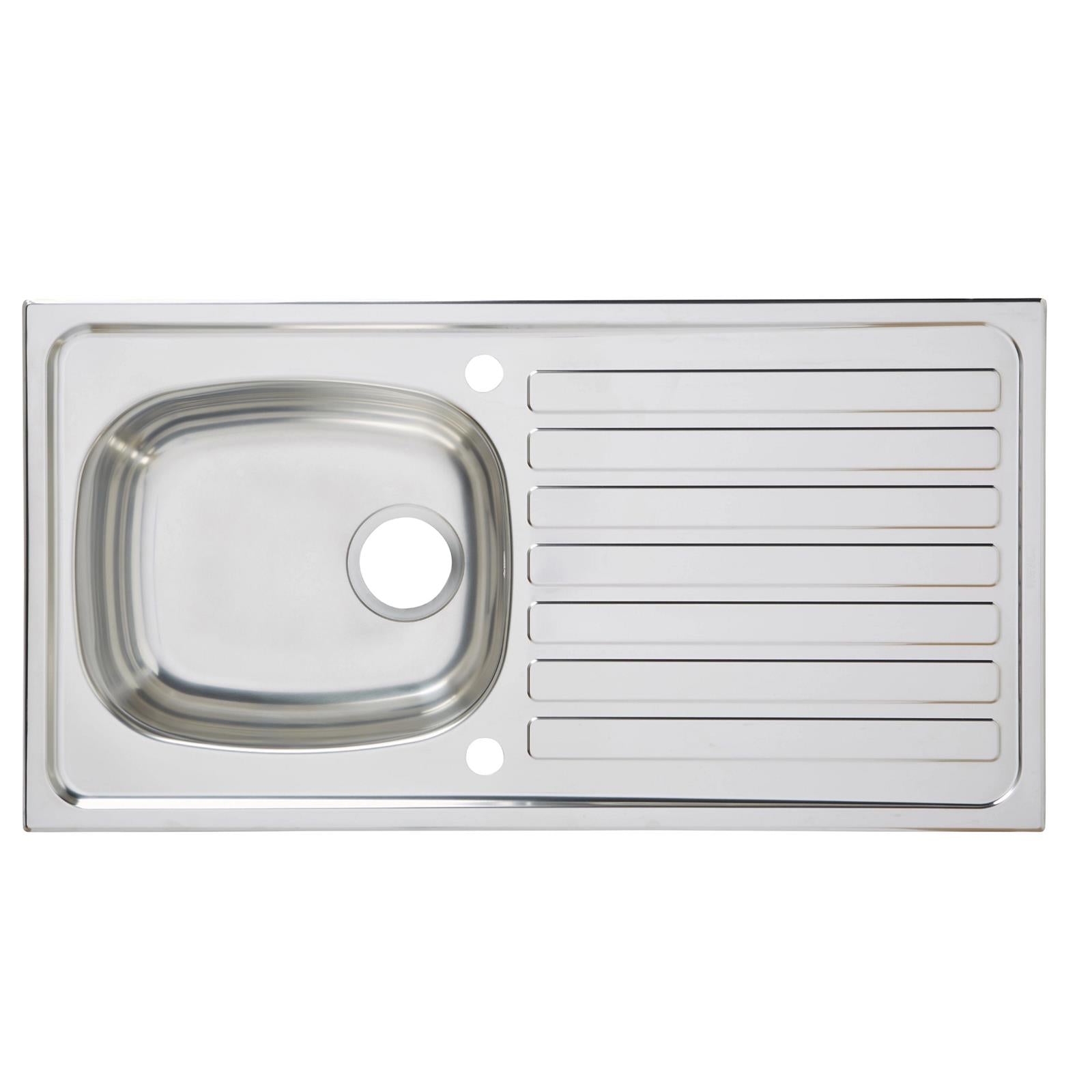 Liquida LQ810SS 1.0 Bowl Reversible Stainless Steel Kitchen Sink 940 x 490mm