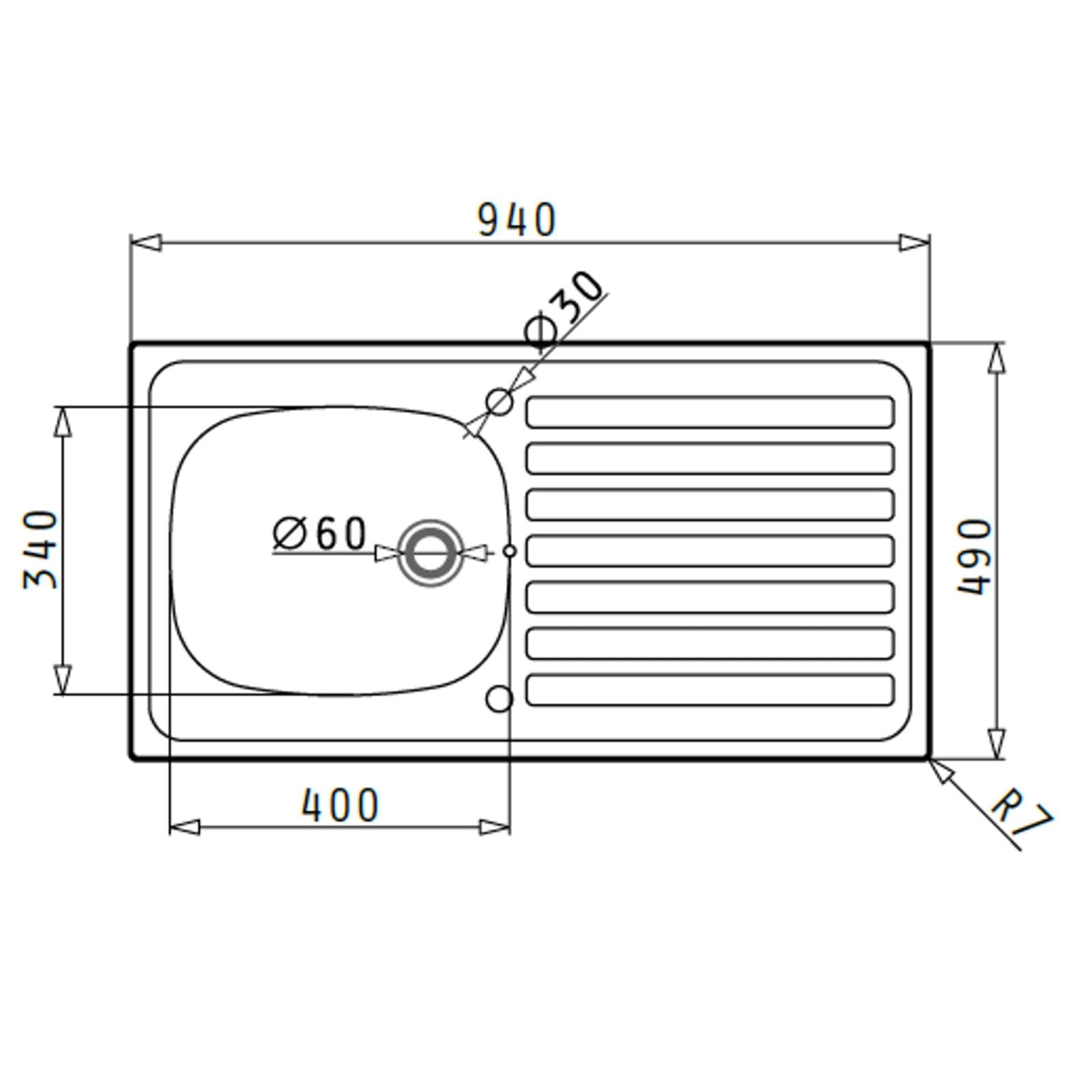 Liquida LQ910SS 1.0 Bowl Reversible Stainless Steel Kitchen Sink 940 x 490mm
