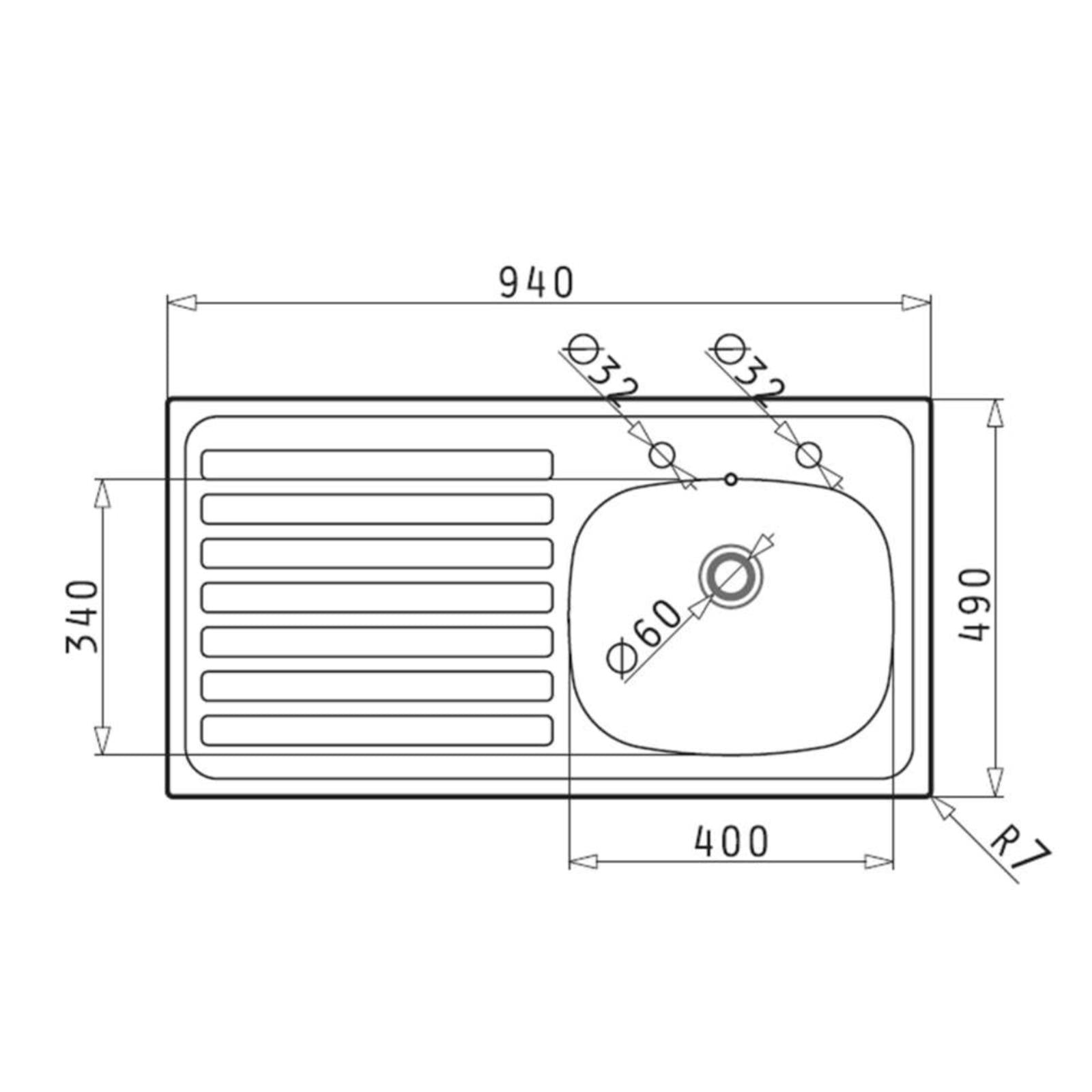 Liquida LQ940LSS 1.0 Bowl LH Drainer Stainless Steel Kitchen Sink - GRADED