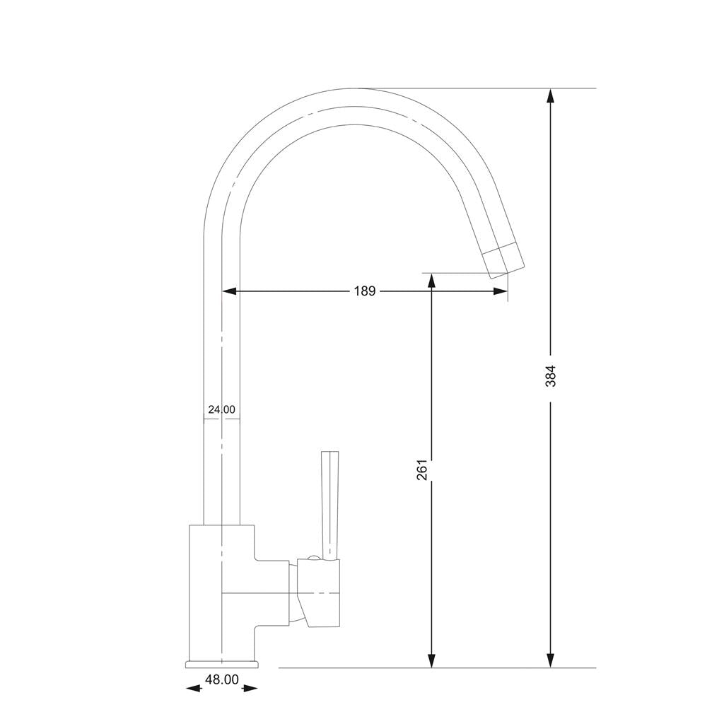 Liquida LS04CH Monobloc Swan Neck Single Lever Chrome Kitchen Mixer Tap