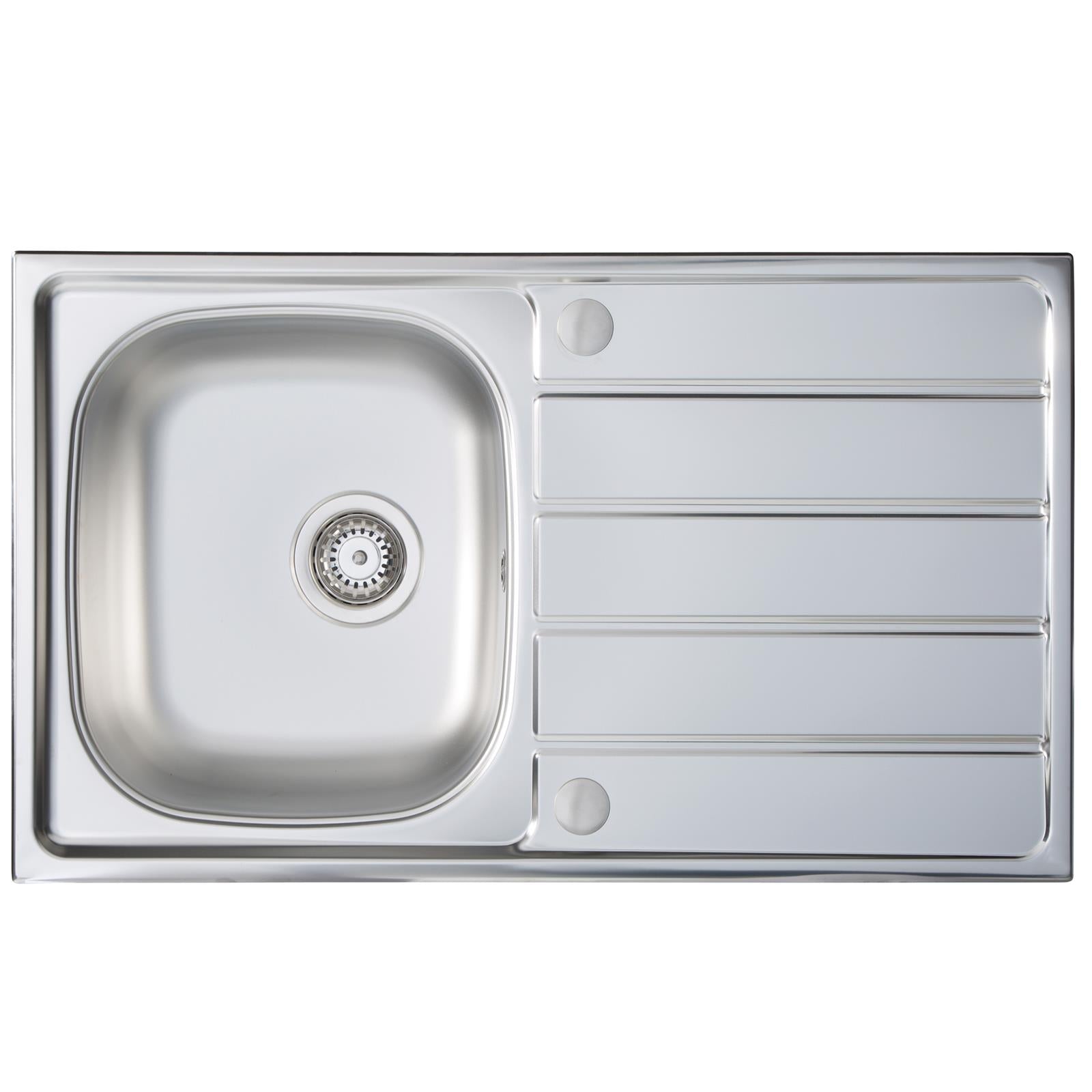 Liquida KS860SS 1.0 Bowl Reversible Inset Stainless Steel Kitchen Sink