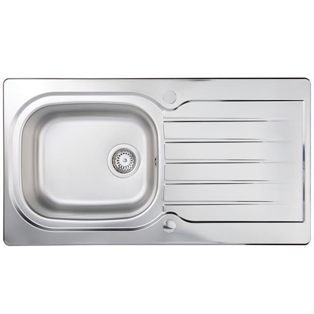 Liquida LSS100 1.0 Bowl Stainless Steel Kitchen Sink With Salina Chrome Tap