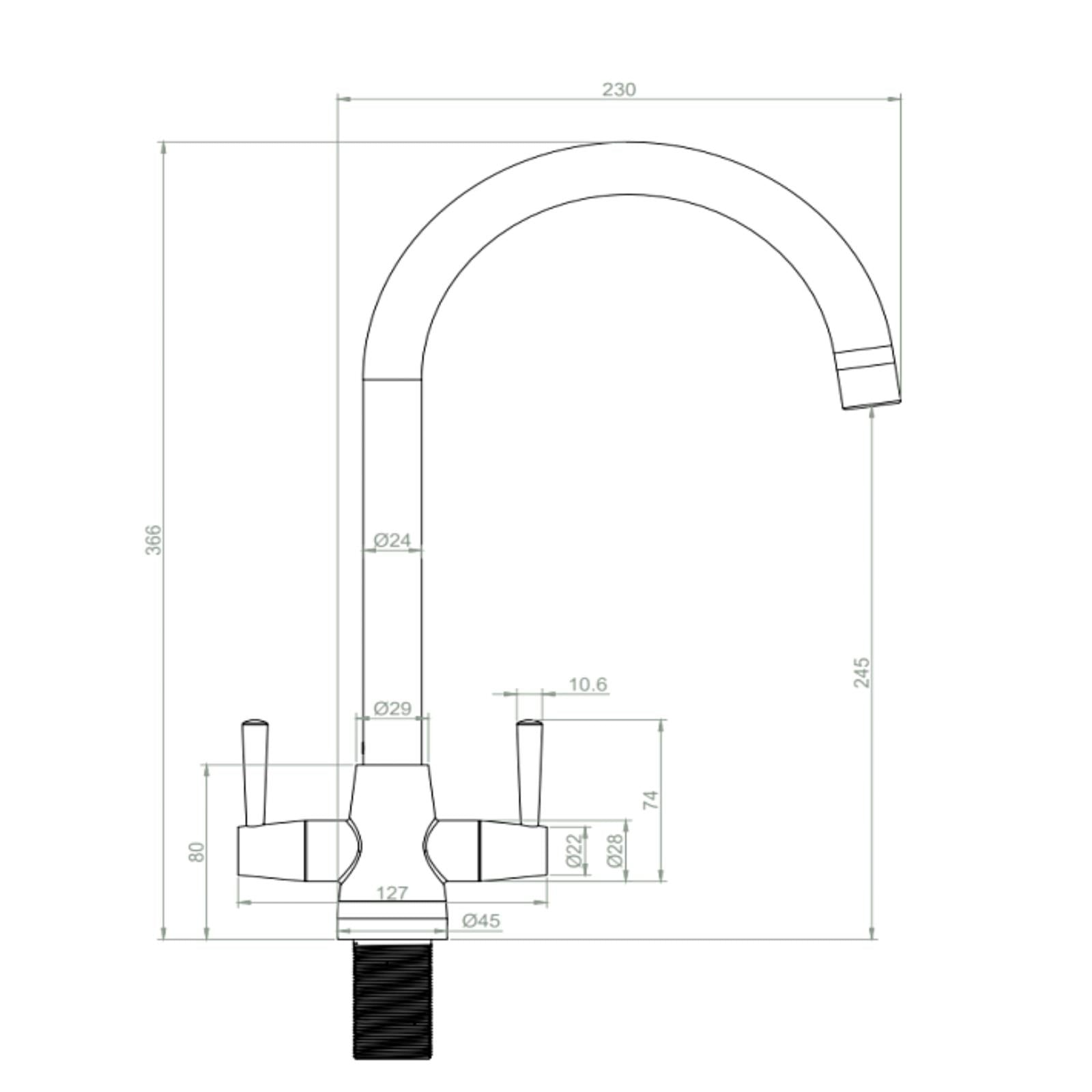 Liquida CMP10BL 1.0 Bowl Reversible Black Kitchen Sink And LU408MB Black Tap