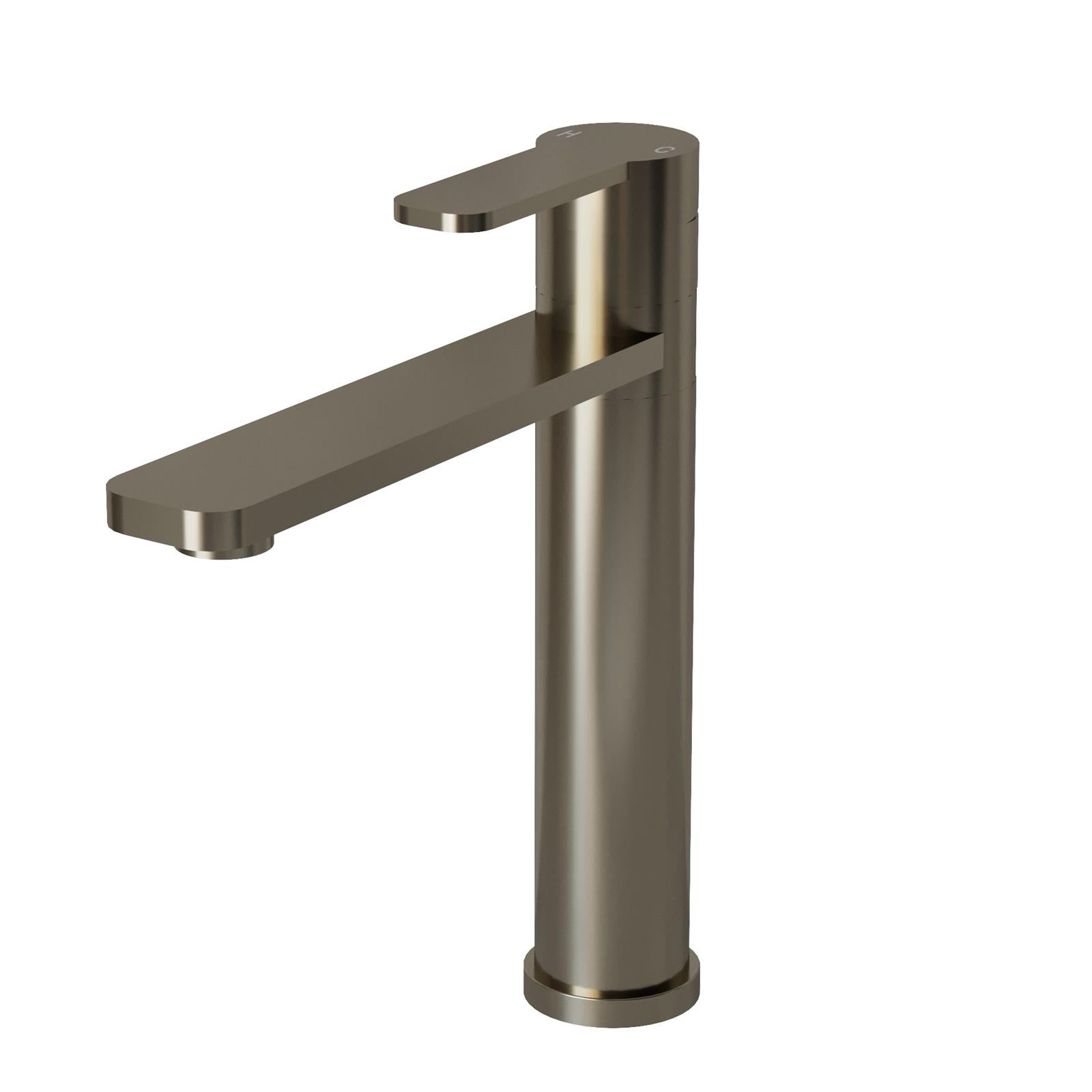 Liquida LX389BS Single Lever Pillar Style Swivel Spout Brushed Steel Kitchen Tap