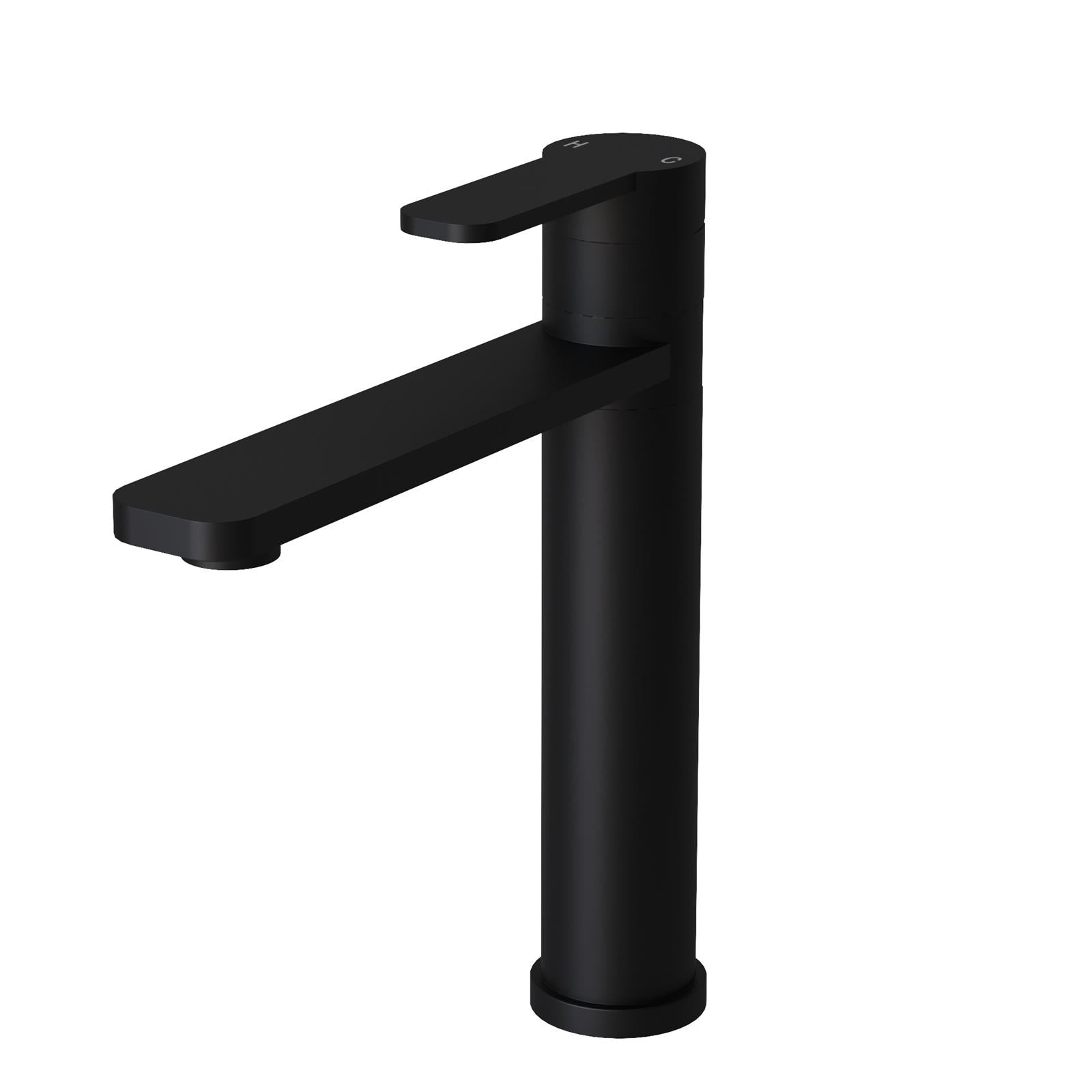 Liquida LX390BL Single Lever Pillar Style Swivel Spout Black Kitchen Tap
